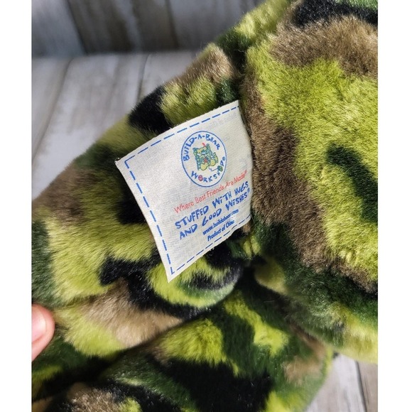 Build A Bear Camouflage Plush Teddy Bear Stuffed Animal Toy Green Brown - Picture 3 of 8